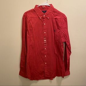 Polo Ralph Lauren Red Orange Shirt Large L NWT New